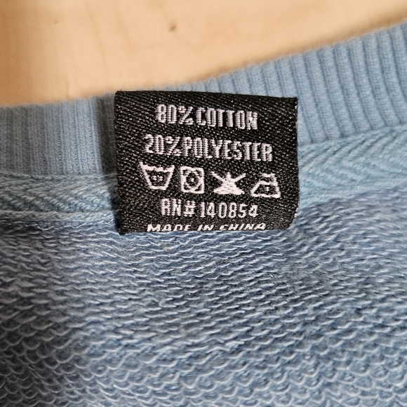Poler Stuff Mens Douglas PS Blue Crewneck Sweatshirt True Blue/Blue Steel sz L - Picture 3 of 6